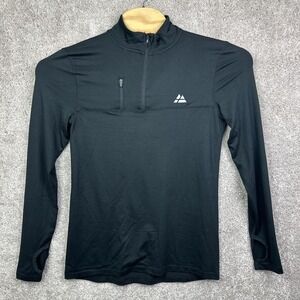 Danish Endurance Men's Half Zip Athletic‎ Long Sleeve Shirt Black SZ US Small